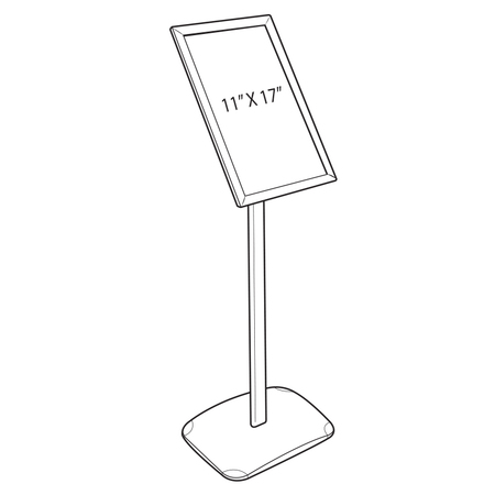 Azar Displays 11"W x 17"H Snap-Frame Sign holder W/ Metal Stand 300242-SLV